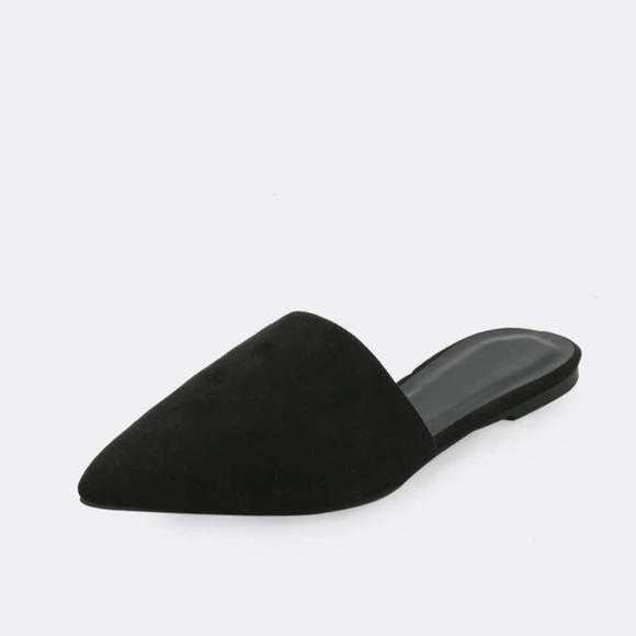 NEW SHEIN Celica Black Vegan Suede Pointed Toe Slip On Mule Size 6.5 - Picture 6 of 12